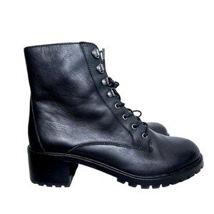 Madewell Julien Black Combat Lace-Up Chunky Sole Boot Women Size 8.5 Retail $228